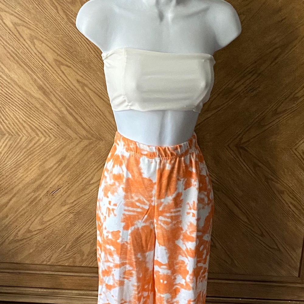 The label white lace up tie open strappy tube Top